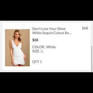 White sequin cutout bodycon mini dress